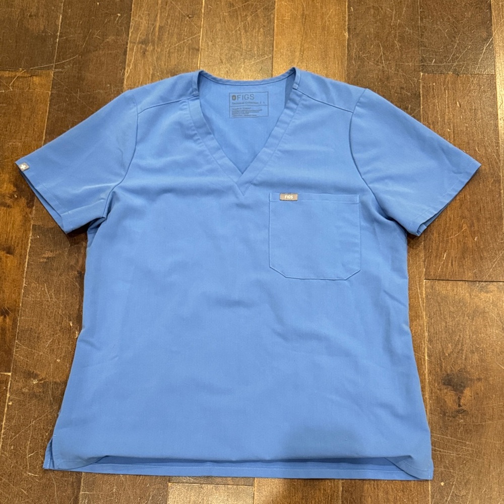 Figs Women's Blue Short Sleeve Tee